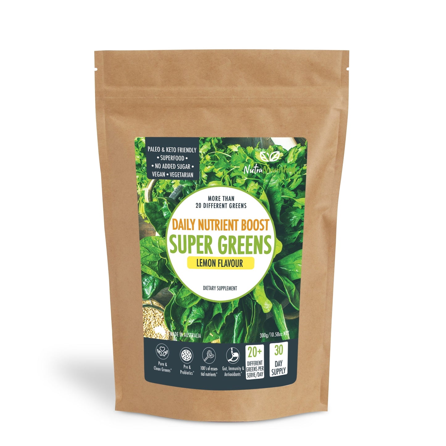 Super Greens Powder – Energising Superfood Blend - Nutrients and Vitamins of 20 Greens